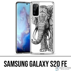 Coque Samsung Galaxy S20 FE - Éléphant Aztèque Noir Et Blanc