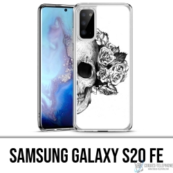 Custodia per Samsung Galaxy S20 FE - Rose Testa di Teschio Nero Bianco