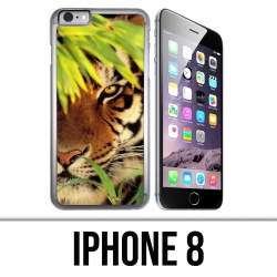 Coque iPhone 8 - Tigre Feuilles