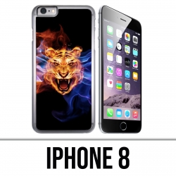 Coque iPhone 8 - Tigre Flammes