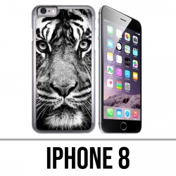 Funda iPhone 8 - Tigre blanco y negro