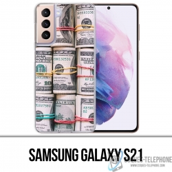 Custodia per Samsung Galaxy S21 - Banconote in dollari arrotolate