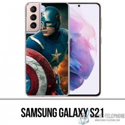 Custodia per Samsung Galaxy S21 - Captain America Comics Avengers