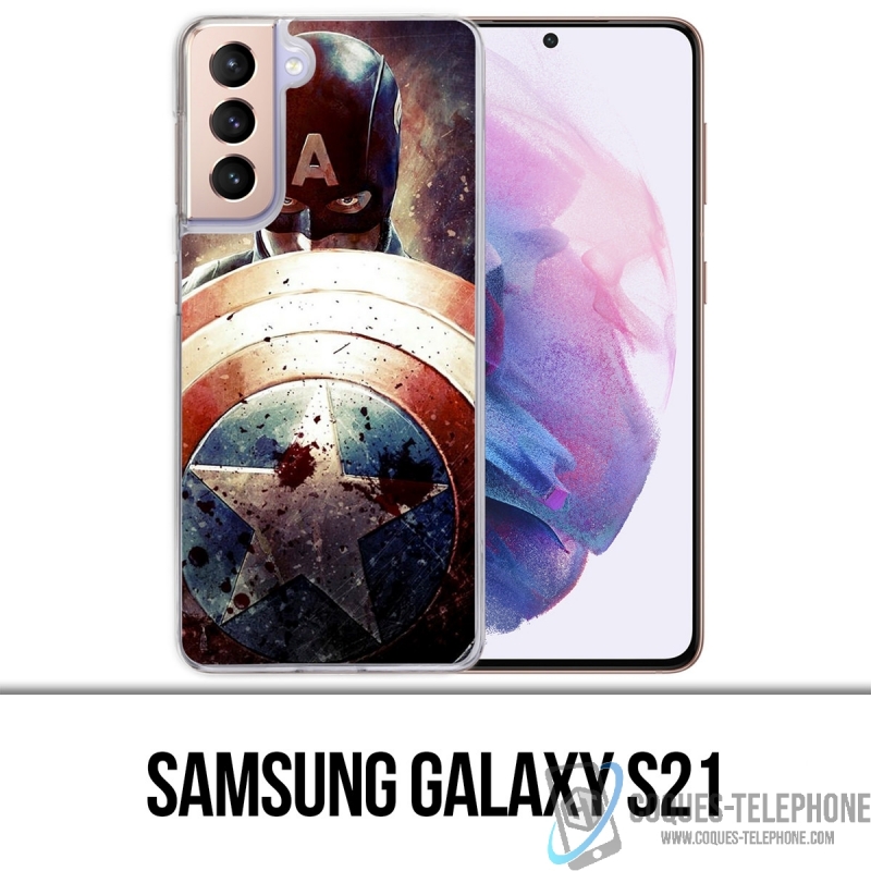 Custodia per Samsung Galaxy S21 - Captain America Grunge Avengers
