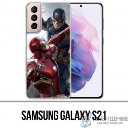 Samsung Galaxy S21 Case - Captain America Vs Iron Man Avengers