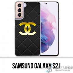 Coque Samsung Galaxy S21 - Chanel Logo Cuir