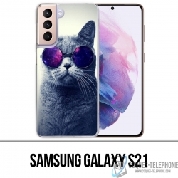 Samsung Galaxy S21 Case - Cat Galaxy Glasses