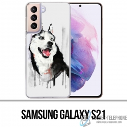 Samsung Galaxy S21 case - Husky Splash Dog