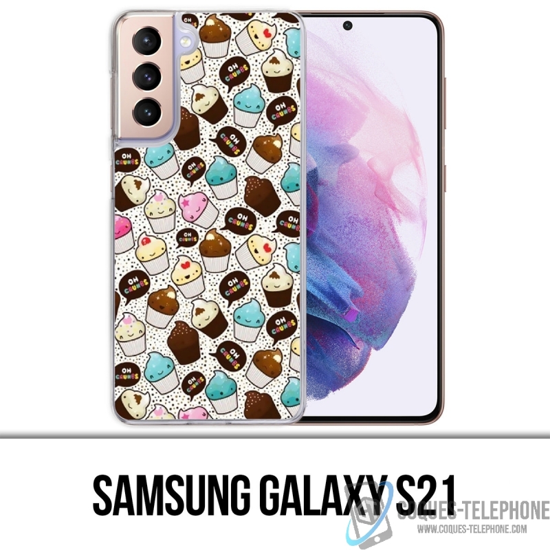 Coque Samsung Galaxy S21 - Cupcake Kawaii