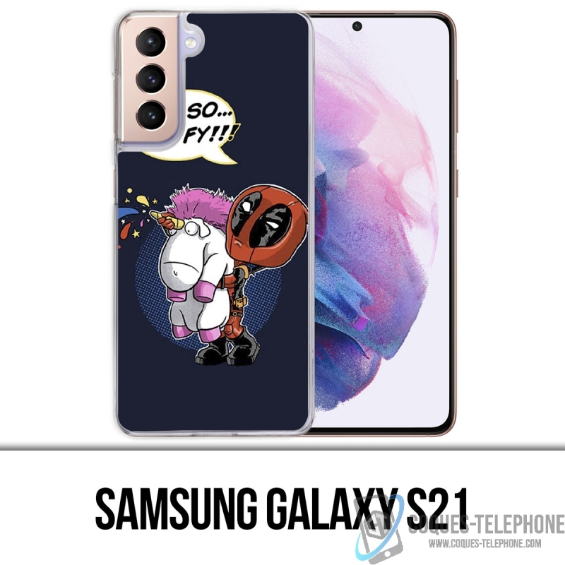 Custodia per Samsung Galaxy S21 - Deadpool Fluffy Unicorn