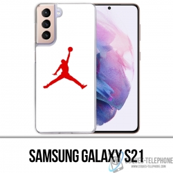 Custodia per Samsung Galaxy S21 - Jordan Basketball Logo - Bianca