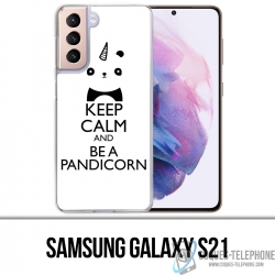 Coque Samsung Galaxy S21 - Keep Calm Pandicorn Panda Licorne