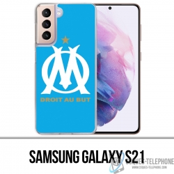 Coque Samsung Galaxy S21 - Logo Om Marseille Bleu