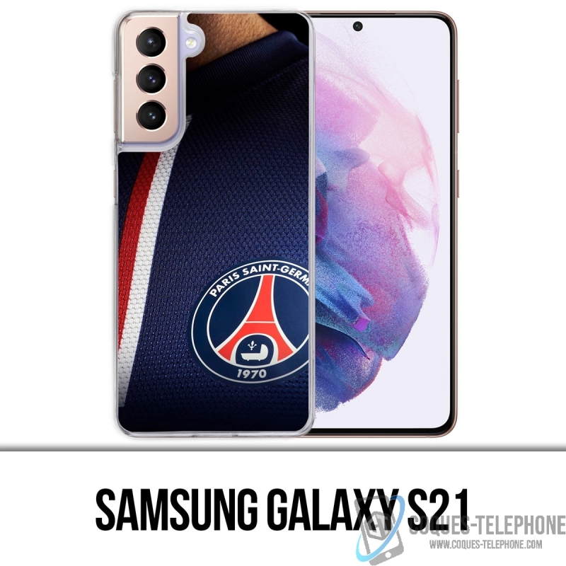 Custodia per Samsung Galaxy S21 - Maglia blu Psg Paris Saint Germain