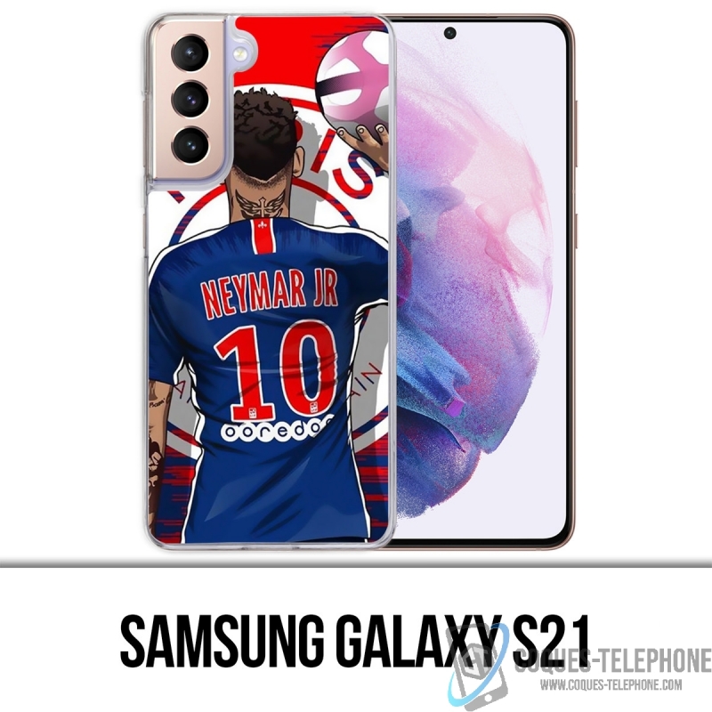Coque Samsung Galaxy S21 - Neymar Psg Cartoon