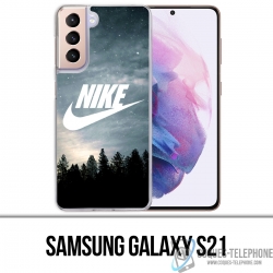 Samsung Galaxy S21 Case - Nike Logo Wood