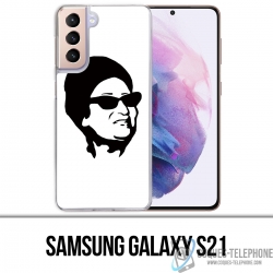 Coque Samsung Galaxy S21 - Oum Kalthoum Noir Blanc
