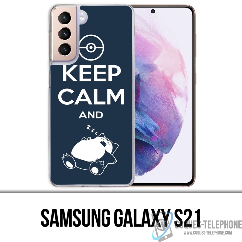 Coque Samsung Galaxy S21 - Pokémon Ronflex Keep Calm