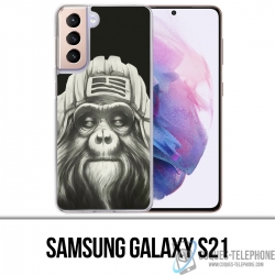 Coque Samsung Galaxy S21 - Singe Monkey Aviateur