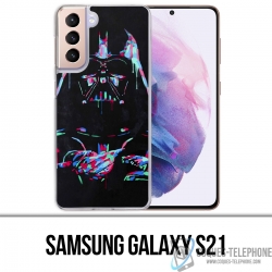 Coque Samsung Galaxy S21 - Star Wars Dark Vador Néon