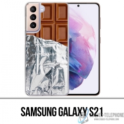 Coque Samsung Galaxy S21 - Tablette Chocolat Alu