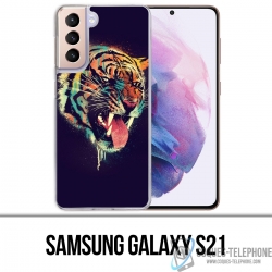 Coque Samsung Galaxy S21 - Tigre Peinture