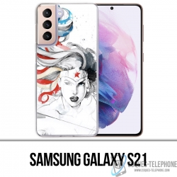 Coque Samsung Galaxy S21 - Wonder Woman Art