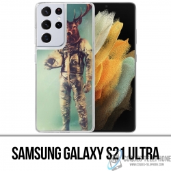 Custodia per Samsung Galaxy S21 Ultra - Cervo animale astronauta