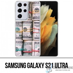 Funda Samsung Galaxy S21 Ultra - Billetes de dólares enrollados