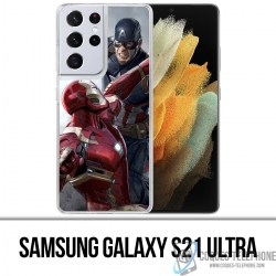 Custodia per Samsung Galaxy S21 Ultra - Captain America vs Iron Man Avengers
