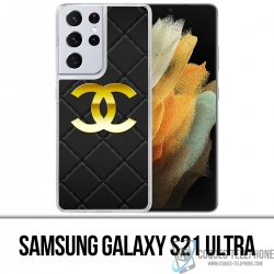 Samsung Galaxy S21 Ultra Case - Chanel Logo Leather