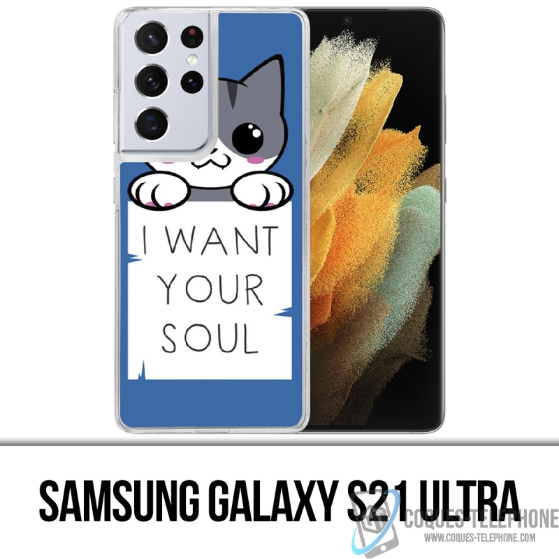 Coque Samsung Galaxy S21 Ultra - Chat I Want Your Soul