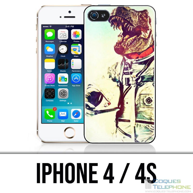 Coque iPhone 4 / 4S - Animal Astronaute Dinosaure