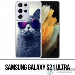 Funda Samsung Galaxy S21 Ultra - Gafas Cat Galaxy