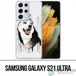 Samsung Galaxy S21 Ultra Case - Husky Splash Dog