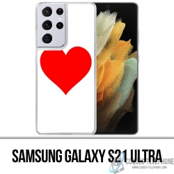 Coque Samsung Galaxy S21 Ultra - Coeur Rouge