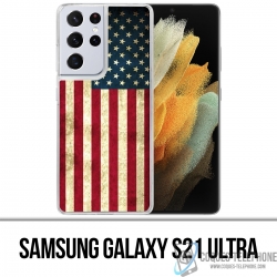 Custodia per Samsung Galaxy S21 Ultra - Bandiera Usa