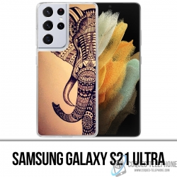 Custodia per Samsung Galaxy S21 Ultra - Elefante azteco vintage