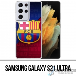 Custodia per Samsung Galaxy S21 Ultra - Logo Football Fc Barcelona