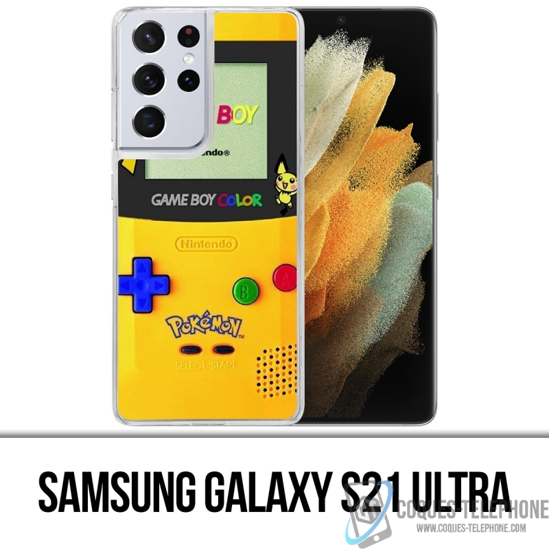 Custodia per Samsung Galaxy S21 Ultra - Game Boy Color Pikachu Pokémon Giallo