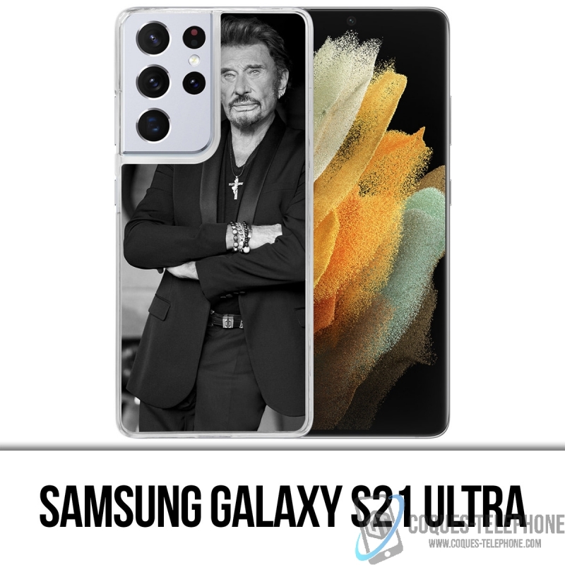 Samsung Galaxy S21 Ultra Case - Johnny Hallyday Schwarz Weiß