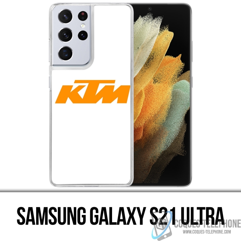Funda Samsung Galaxy S21 Ultra - Logotipo Ktm Fondo Blanco