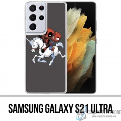 Coque Samsung Galaxy S21 Ultra - Licorne Deadpool Spiderman