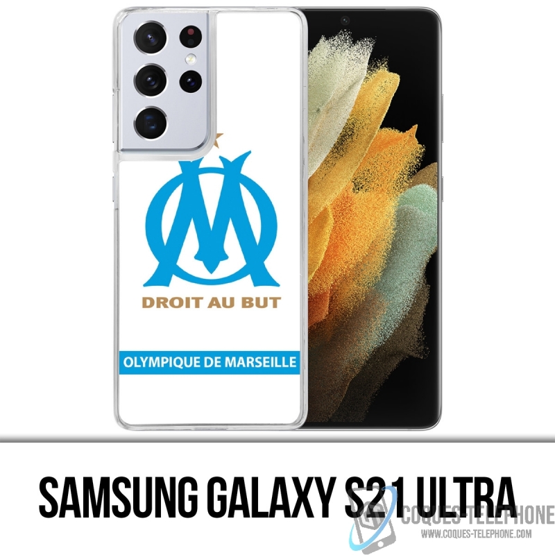 Custodia per Samsung Galaxy S21 Ultra - Om logo Marsiglia bianca