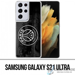 Custodia per Samsung Galaxy S21 Ultra - Logo Psg Sfondo Nero