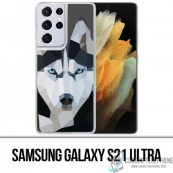 Samsung Galaxy S21 Ultra Case - Wolf Husky Origami