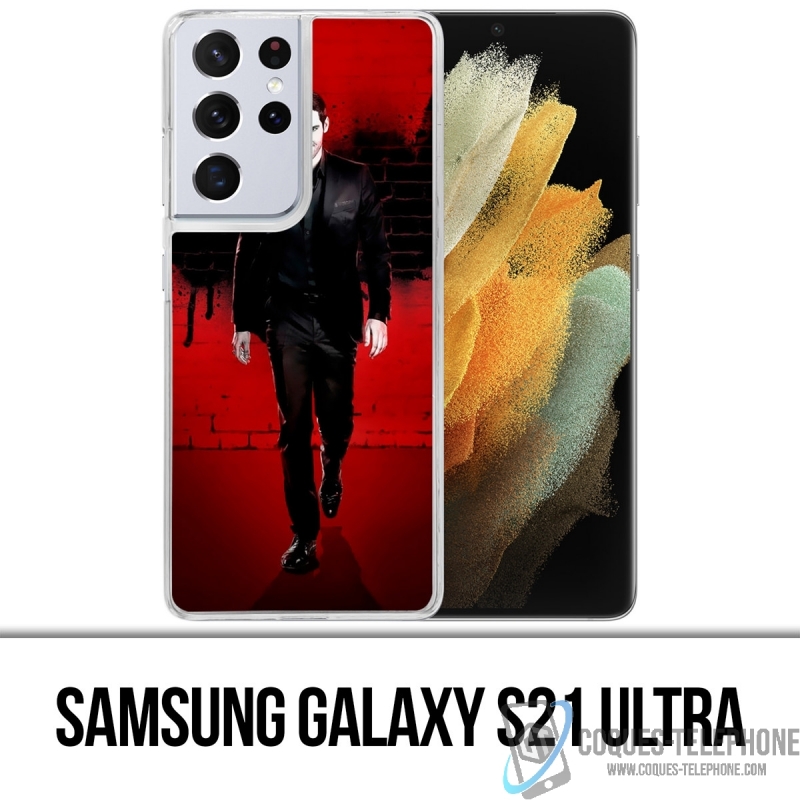 Coque Samsung Galaxy S21 Ultra - Lucifer Ailes Mur