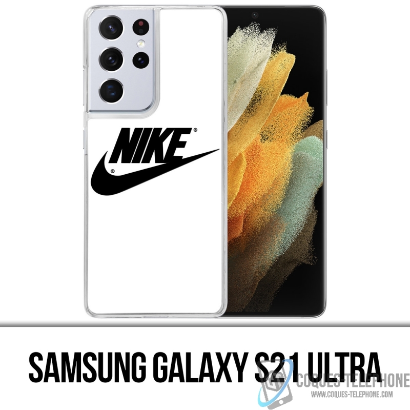 Coque Samsung Galaxy S21 Ultra - Nike Logo Blanc