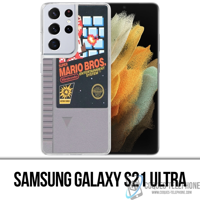 Custodia per Samsung Galaxy S21 Ultra - Cartuccia Nintendo Nes Mario Bros