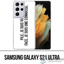 Custodia per Samsung Galaxy S21 Ultra - Batteria Bad Bitch Face